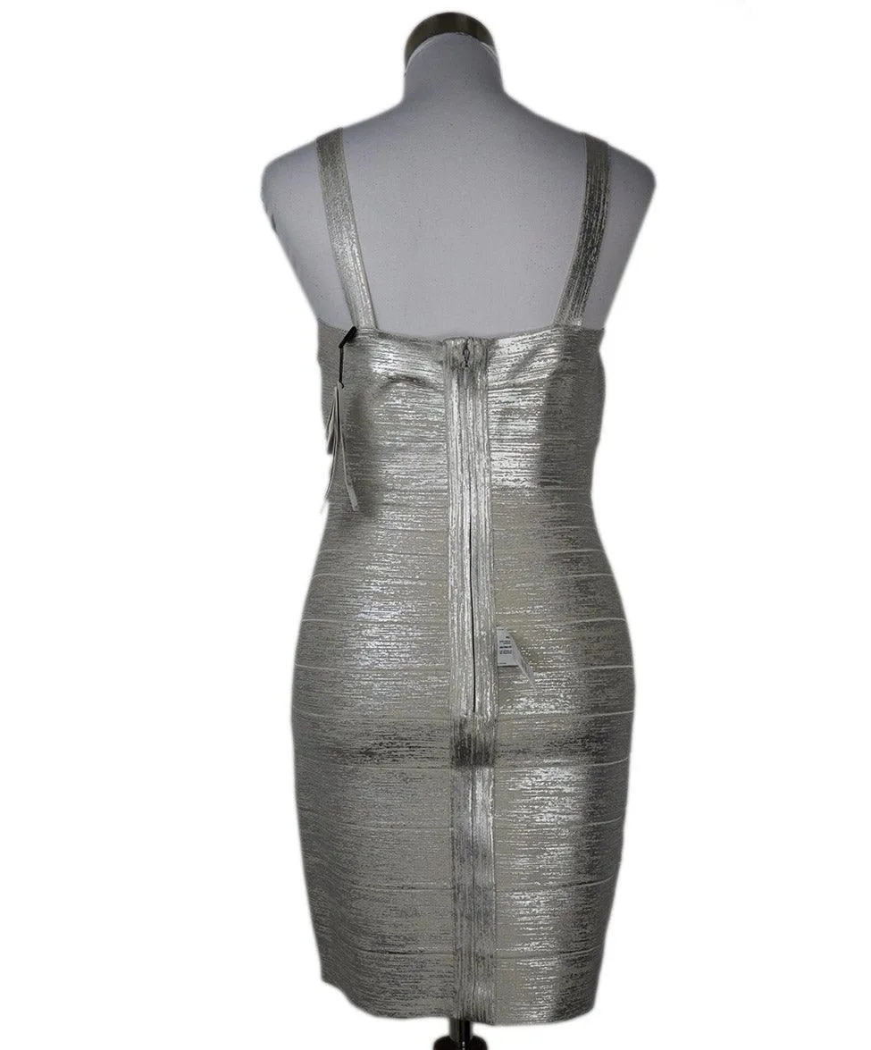 Herve Leger Silver Spandex Dress sz 8