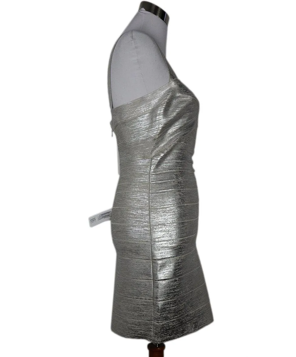 Herve Leger Silver Spandex Dress sz 8