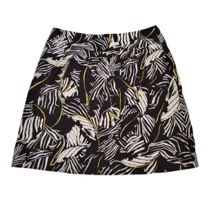 Holland Ave Black & White Tropical Foliage w/ Yellow Accent Skort Size M