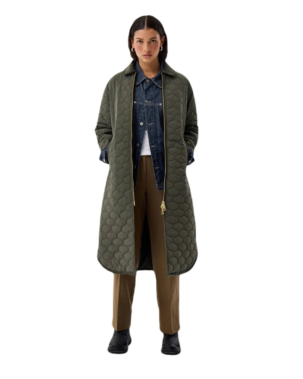 Hunter Womens Fionn Long Quilted Coat