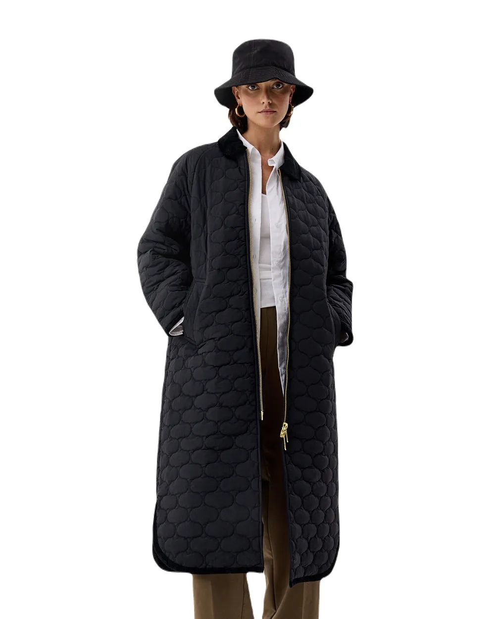 Hunter Womens Fionn Long Quilted Coat