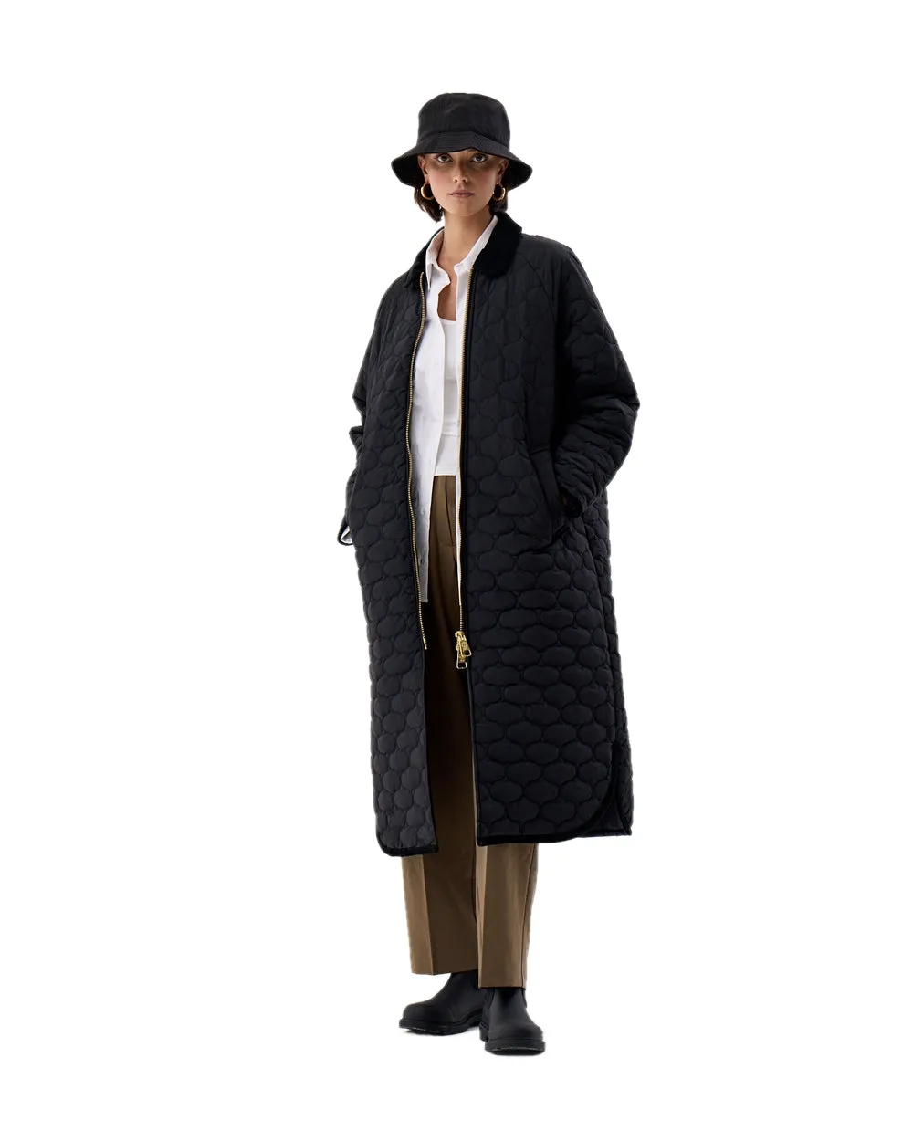Hunter Womens Fionn Long Quilted Coat