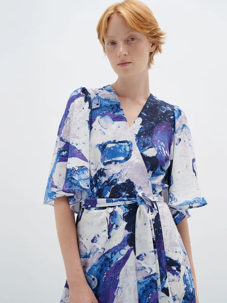 InWear ElitaIW Wrap Dress Graffiti Wall Purple