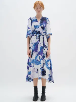 InWear ElitaIW Wrap Dress Graffiti Wall Purple