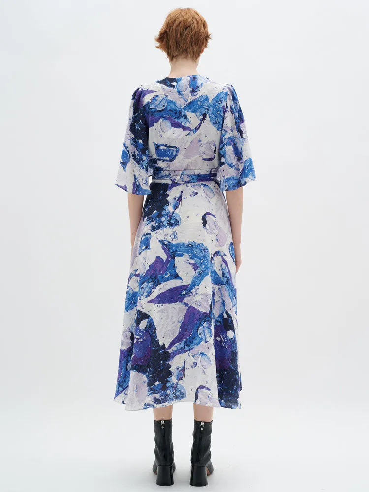 InWear ElitaIW Wrap Dress Graffiti Wall Purple