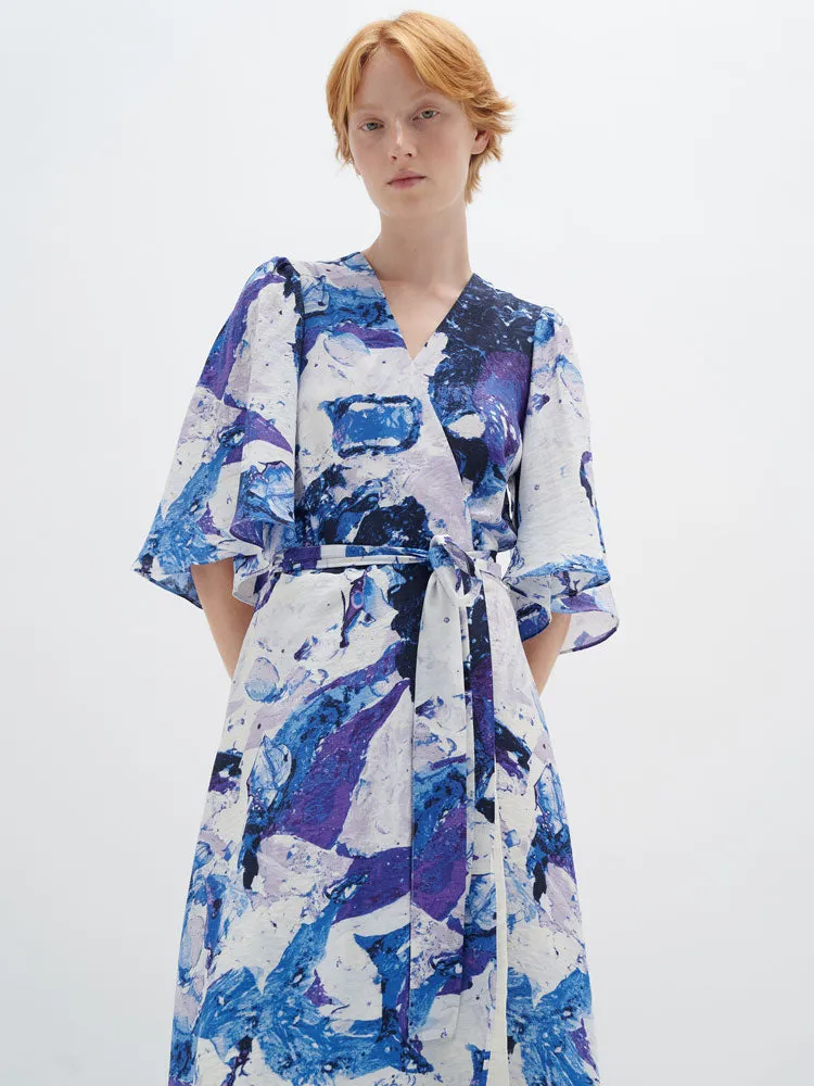 InWear ElitaIW Wrap Dress Graffiti Wall Purple