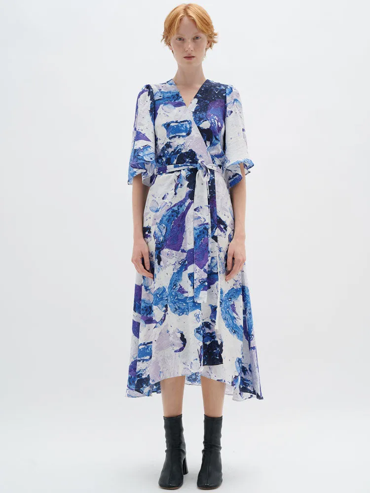 InWear ElitaIW Wrap Dress Graffiti Wall Purple