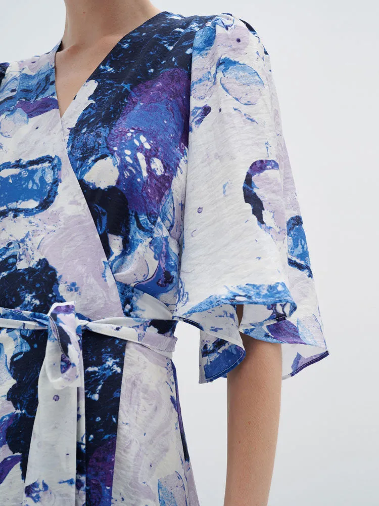 InWear ElitaIW Wrap Dress Graffiti Wall Purple