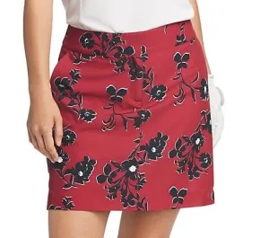 Izod Floral Skort in Dark Red & Black Size 12