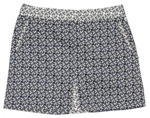 Izod Navy & White Geometric Pattern Skort with Pleats Size 14 MSP$68