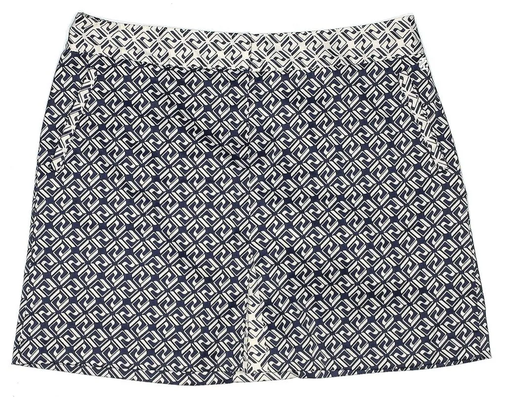 Izod Navy & White Geometric Pattern Skort with Pleats Size 14 MSP$68