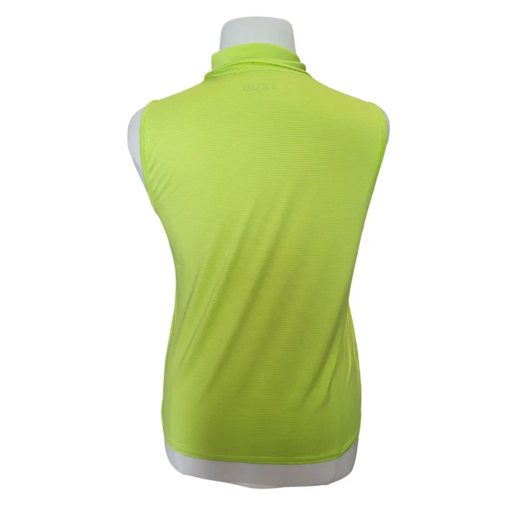 Izod Neon Yellow Striped Sleeveless Golf Polo w/ Black Trim Size XL MSp$60