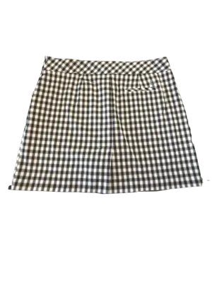 Izod White Skort with Black, Blue & Gray Grid Pattern Size 12 MSP$64