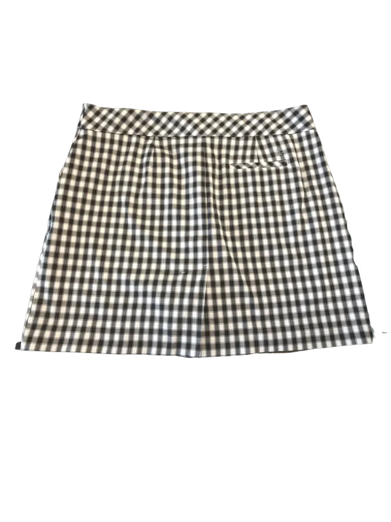 Izod White Skort with Black, Blue & Gray Grid Pattern Size 12 MSP$64