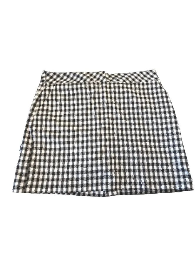 Izod White Skort with Black, Blue & Gray Grid Pattern Size 12 MSP$64