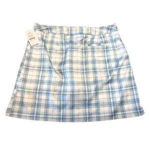 Izod White Skort with Bright Blue & Brown Plaid Size 12 MSP$64