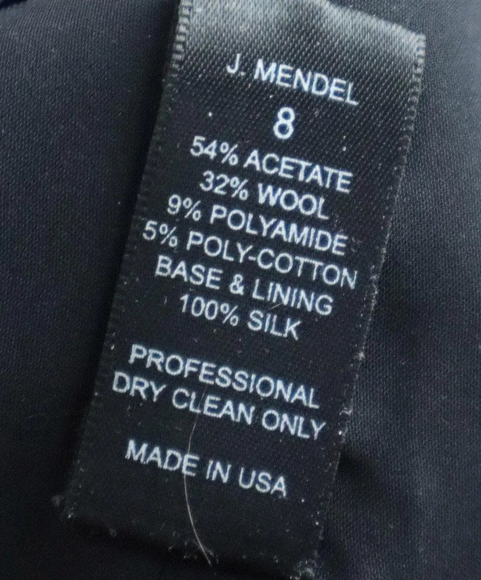J. Mendel Blue & Black Wool Dress sz 8