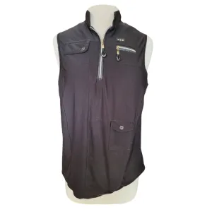 Jamie Sadock 1/4 Zip Black Sleeveless Top Size M