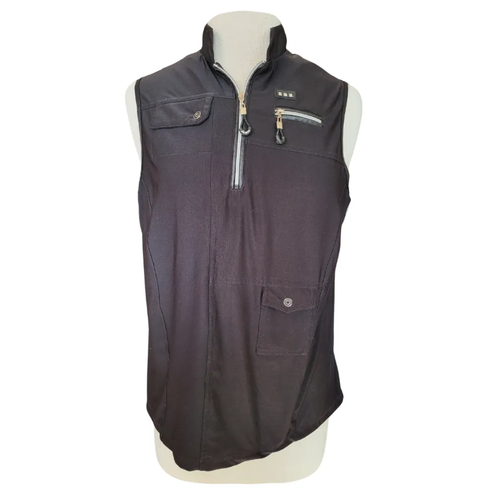 Jamie Sadock 1/4 Zip Black Sleeveless Top Size M