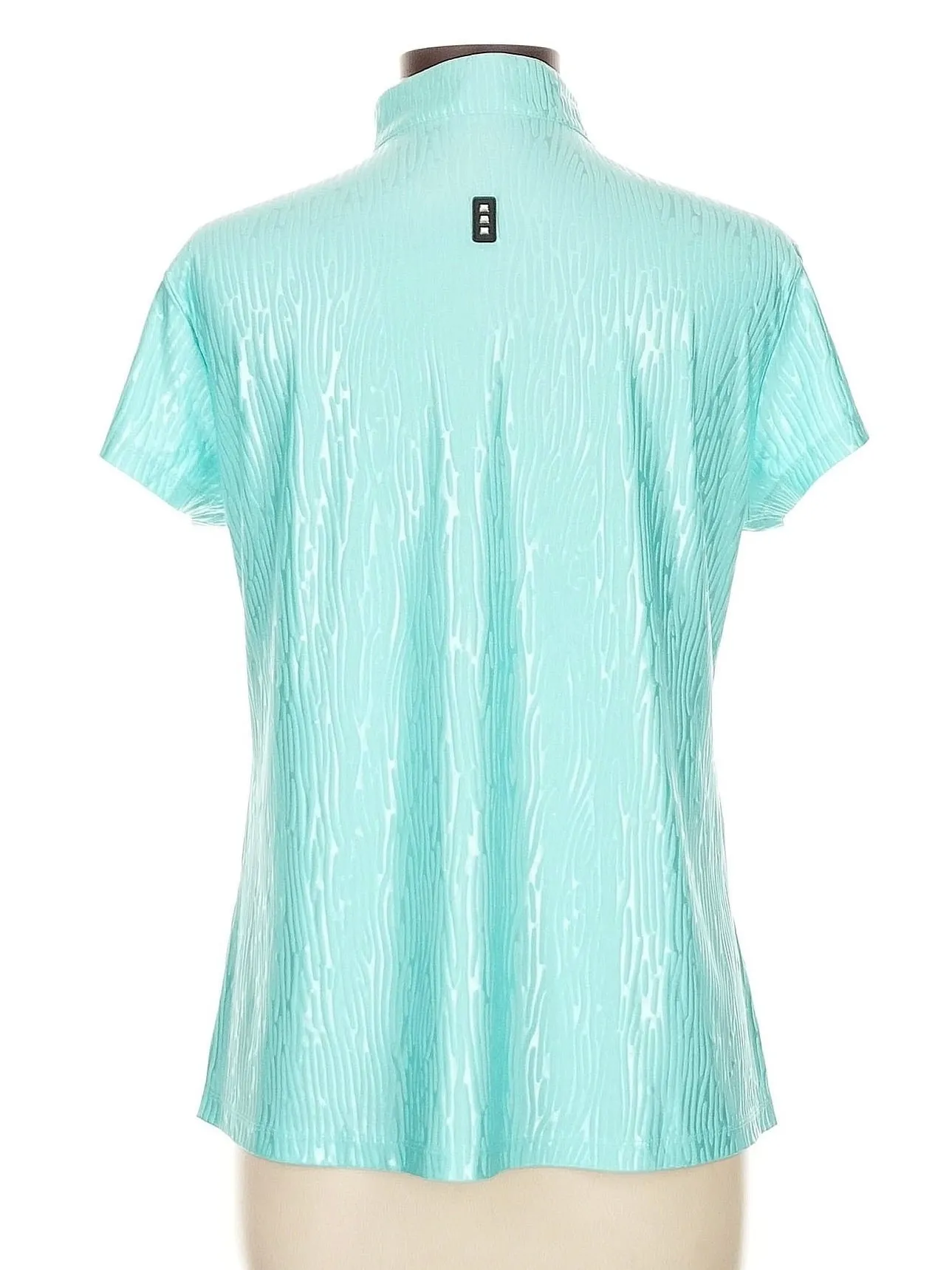 Jamie Sadock Aqua Textured Short Sleeve Golf Top Size L MSP$98