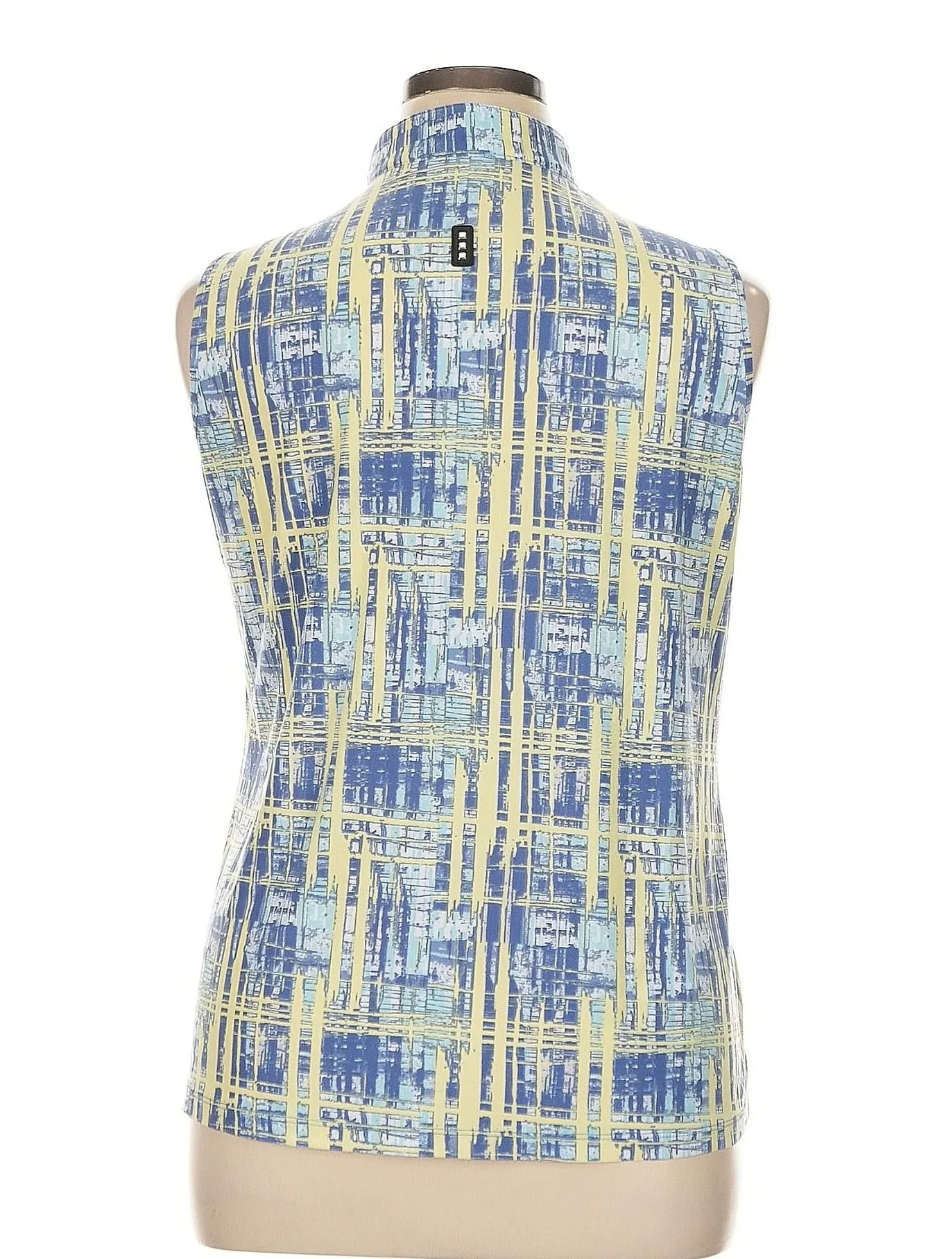 Jamie Sadock Blue & Yellow Pastel Print Sleeveless Golf Top.Size XL MSP$90
