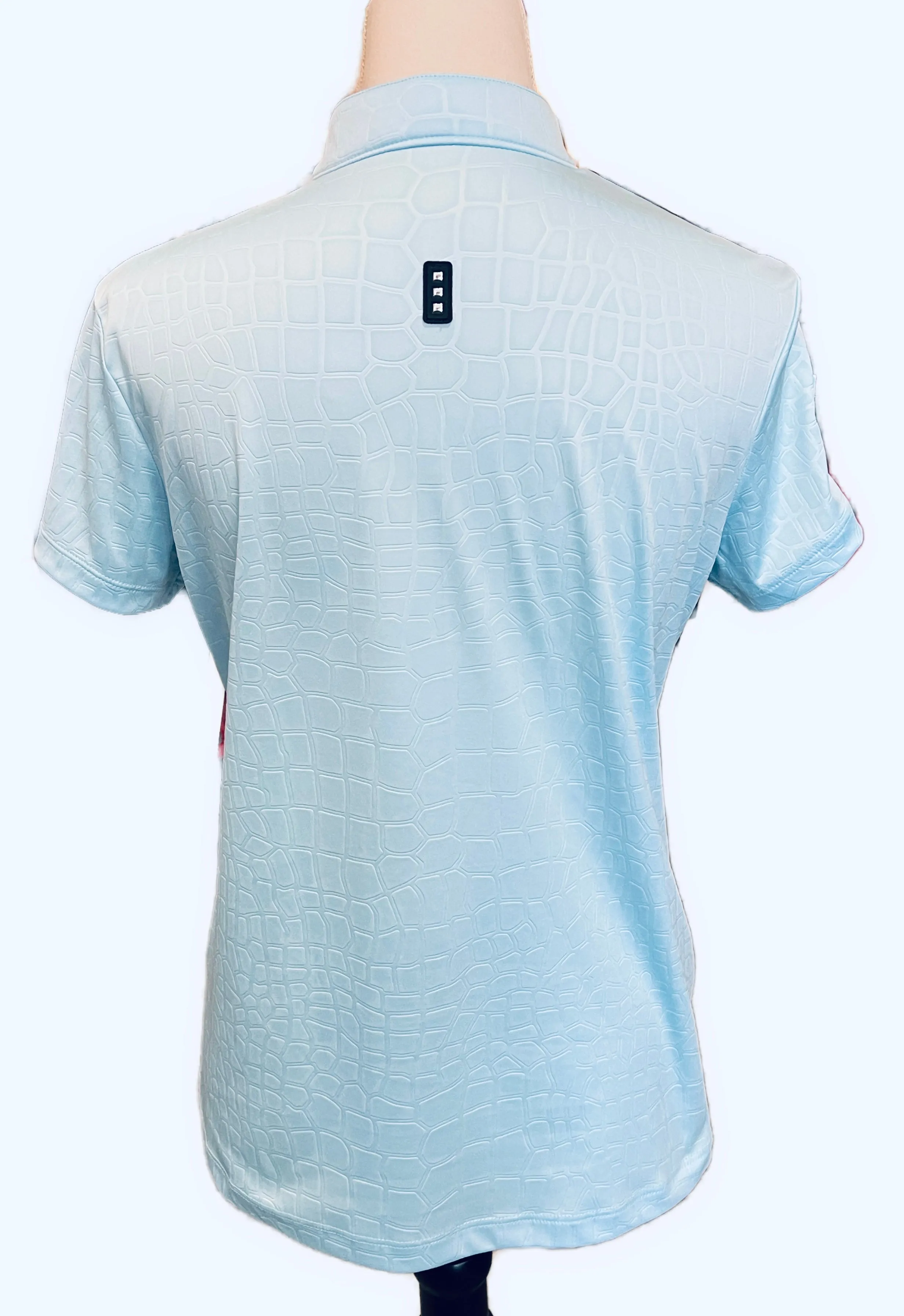 Jamie Sadock Blue Textured Short Sleeve Golf Top Size M. MSP$99