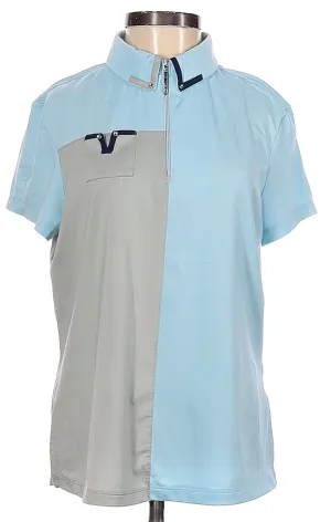 Jamie Sadock Colorblock Aqua and Gray Short Sleeve Top Size S