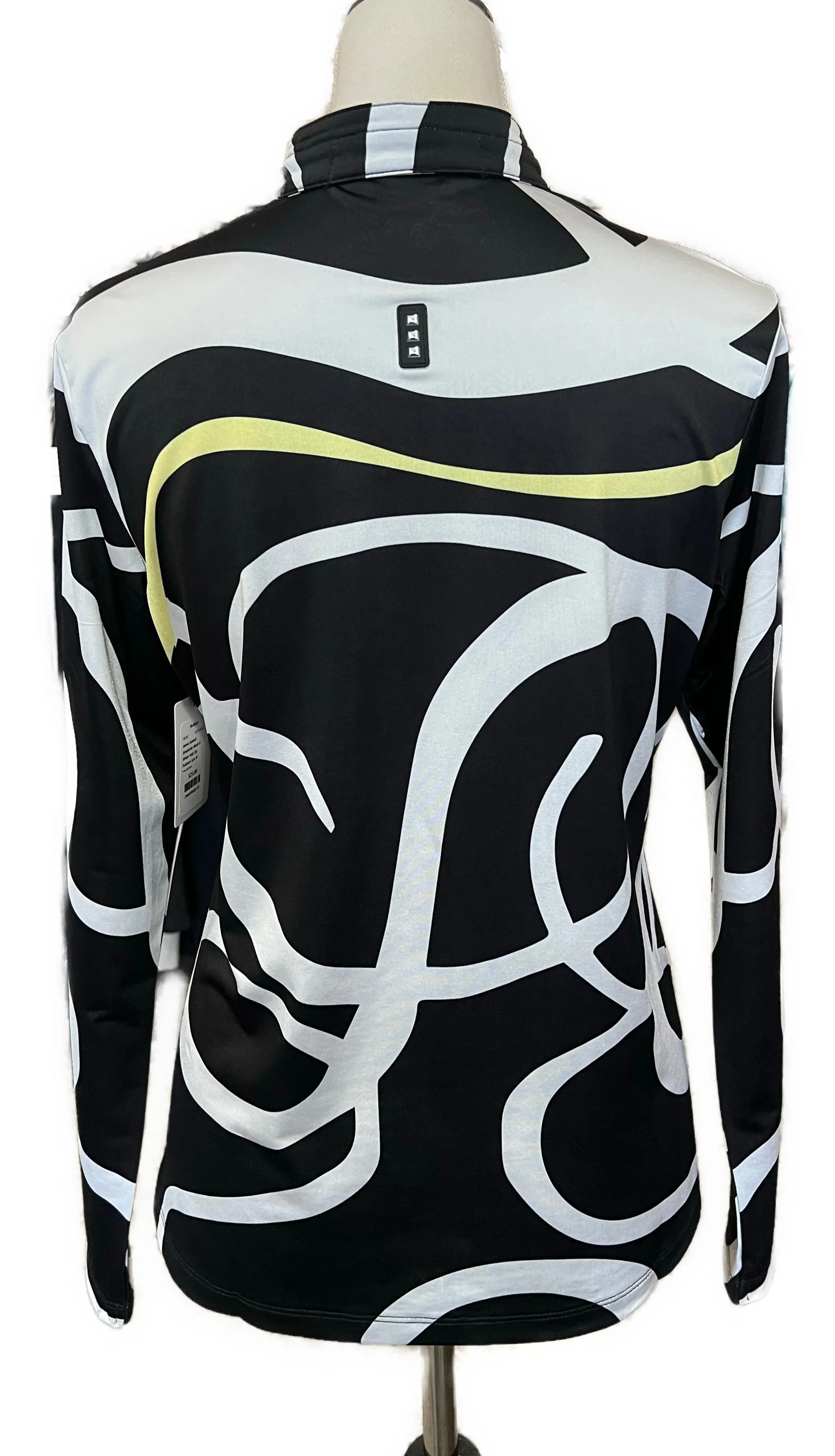 Jamie Sadock Simplicity Black & White Half Zip Pullover Size M