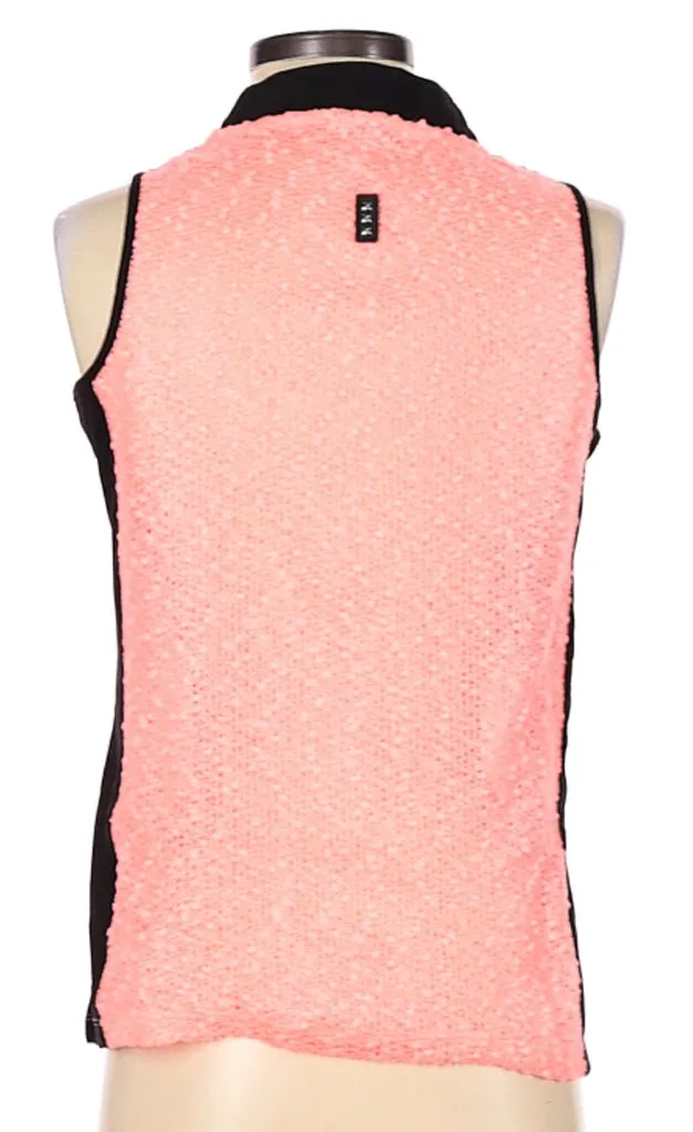 Jamie Sadock Sleeveless Polo in Coral & Black Size S
