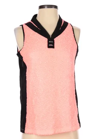 Jamie Sadock Sleeveless Polo in Coral & Black Size S