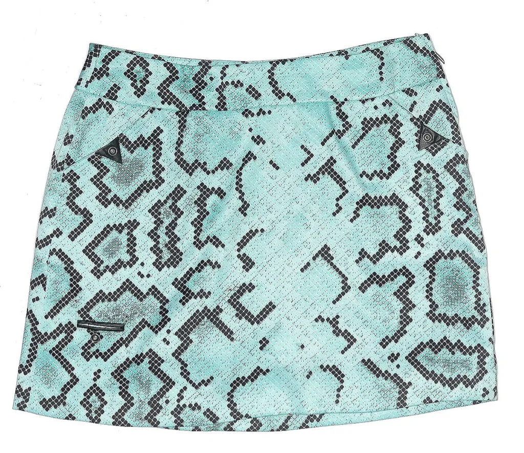 Jamie Sadock Women's Jade & Black Snakeskin Print Golf Skort Size 16 MSP$