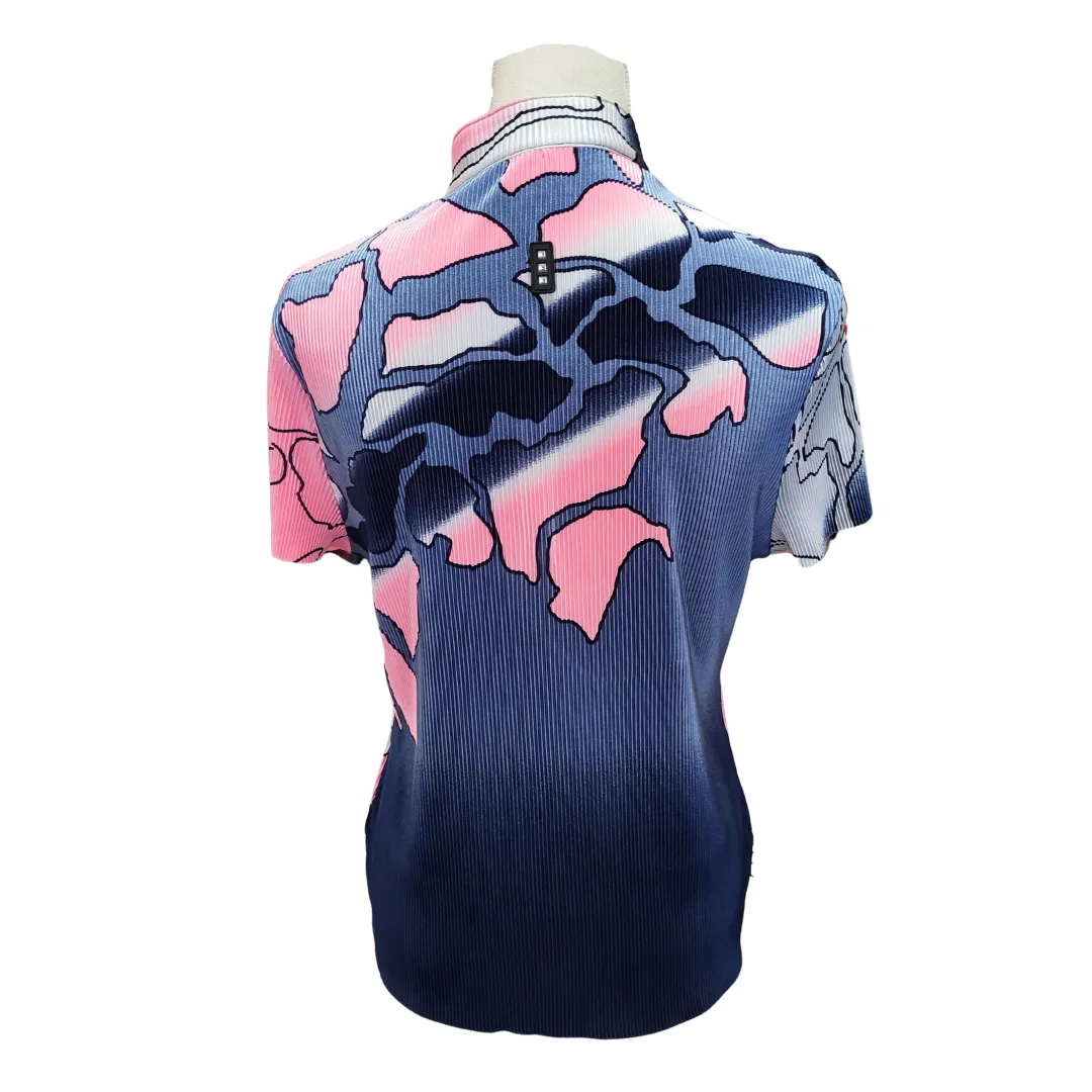 Jamie Sadock Women's Navy, Gray & Pink Print Crunch Golf Top Size M MSP$96