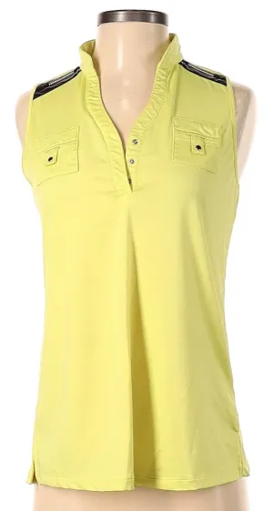 Jamie Sadock Yellow Sleeveless Top w/ Black Details Size S. MSP$89