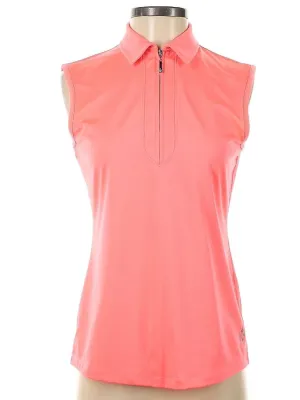 Jofit Bright Coral Sleeveless Cutaway Golf Polo Size S  MSP$90