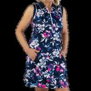 Jofit Navy, White & Pink Floral Women's Golf Dress Size XL