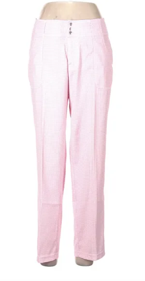 Jofit Pink & White Checked Ankle Pants Size 12  MSP$104