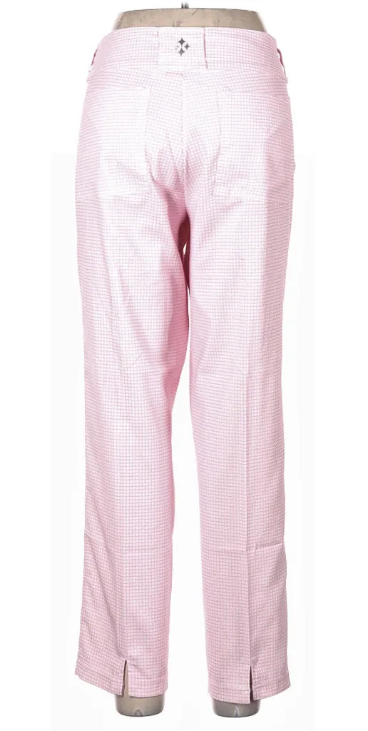 Jofit Pink & White Checked Ankle Pants Size 12  MSP$104