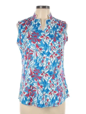Jofit Women's Blue, White & Red Floral Sleeveless Golf Polo Size L MSP$92