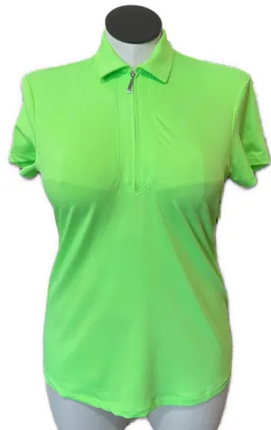 Jofit Women's Neon Green Zip Golf Polo Size L MSP$86
