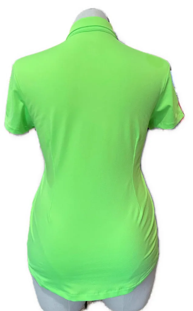 Jofit Women's Neon Green Zip Golf Polo Size L MSP$86