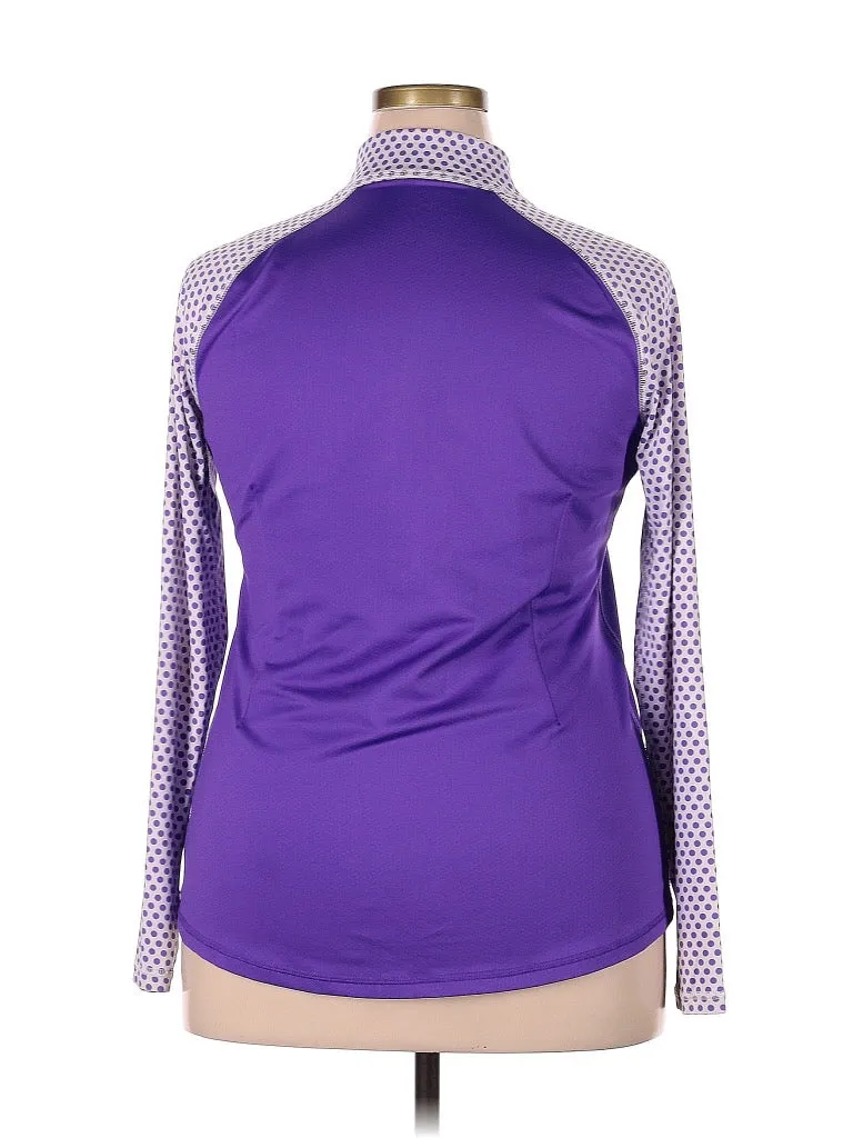 Jofit Women's Purple & White Polka Dot Half Zip Golf Pullover Size XXL MSP$96