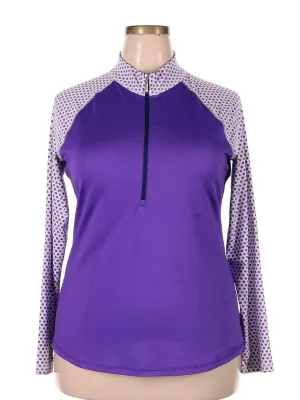 Jofit Women's Purple & White Polka Dot Half Zip Golf Pullover Size XXL MSP$96