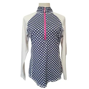 Jofit Women's White & Blue Print Raglan Pullover Size S MSP$90
