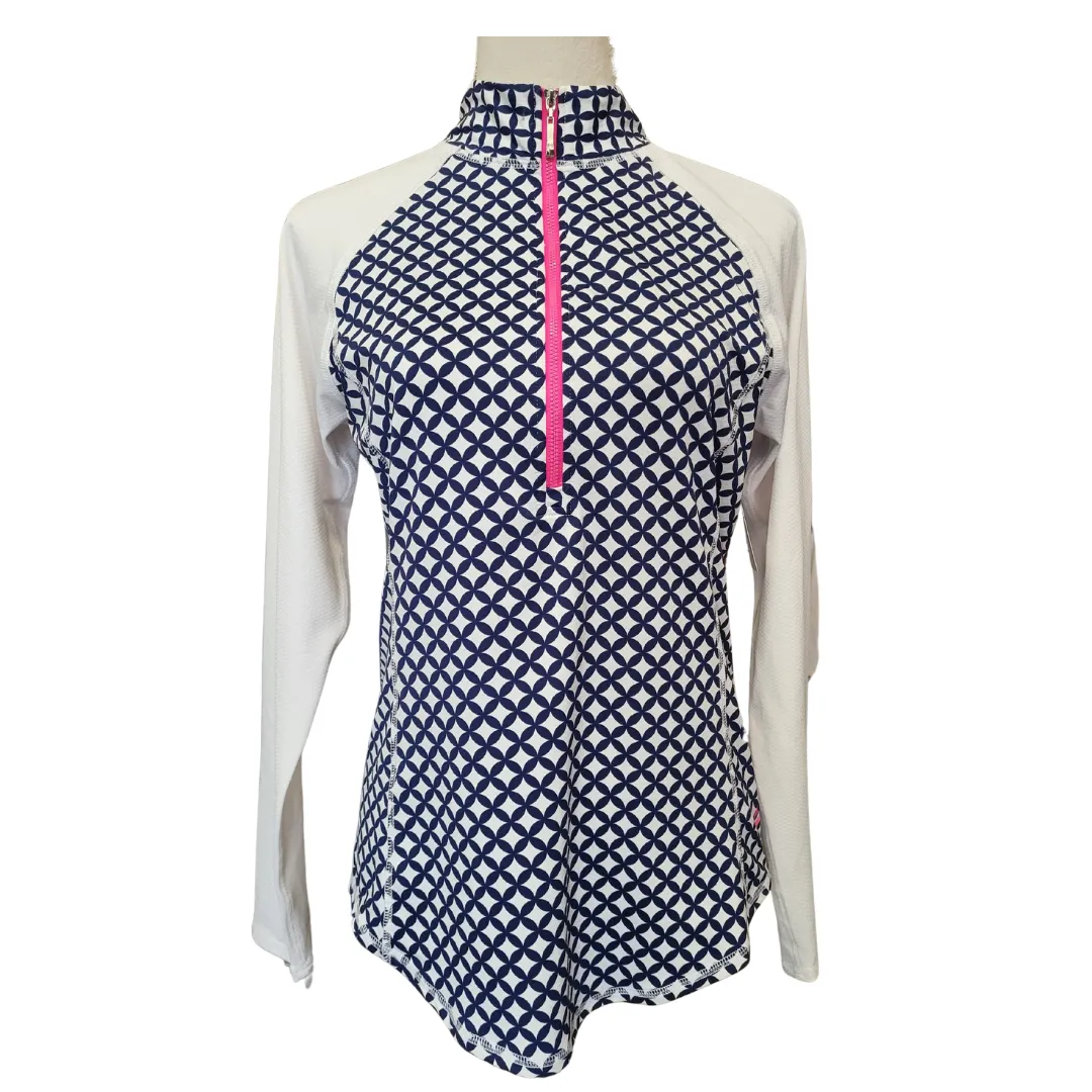 Jofit Women's White & Blue Print Raglan Pullover Size S MSP$90