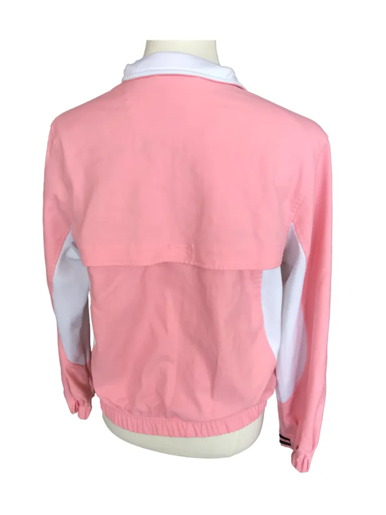 Kate Lord Light Pink and White cropped 1/4 zip w/logo Size S