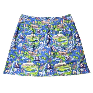 Katherine Way Blue Golfer Print Skort Size M MSP$98
