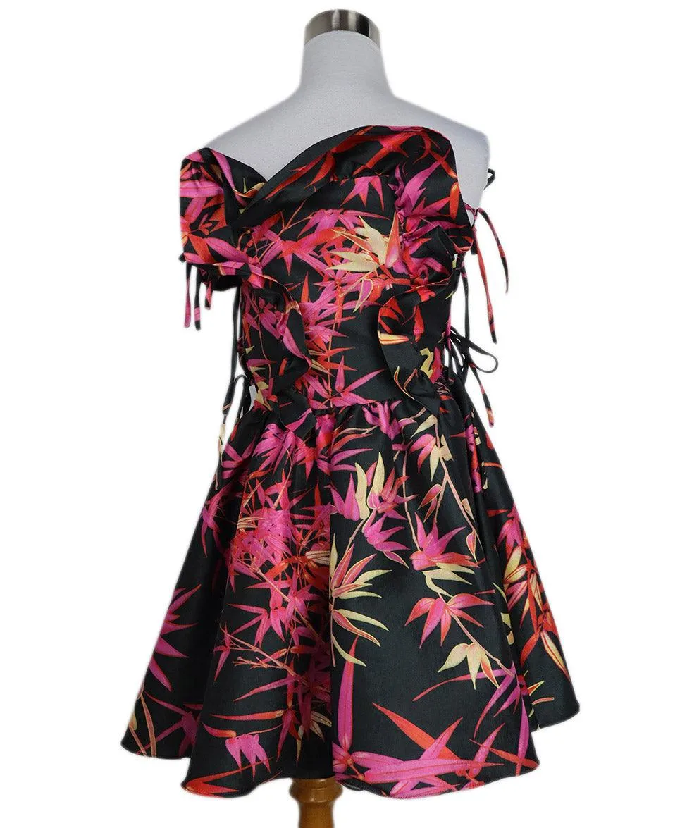 Kika Vargas Black & Multi Print Dress sz 2