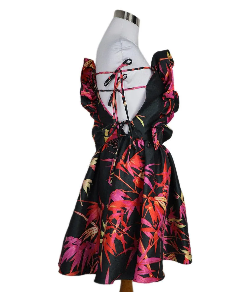 Kika Vargas Black & Multi Print Dress sz 2