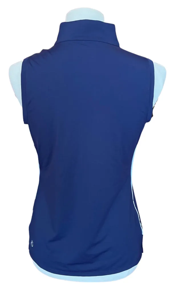 Kinona Navy Sleeveless Mock Polo Size S MSP$100