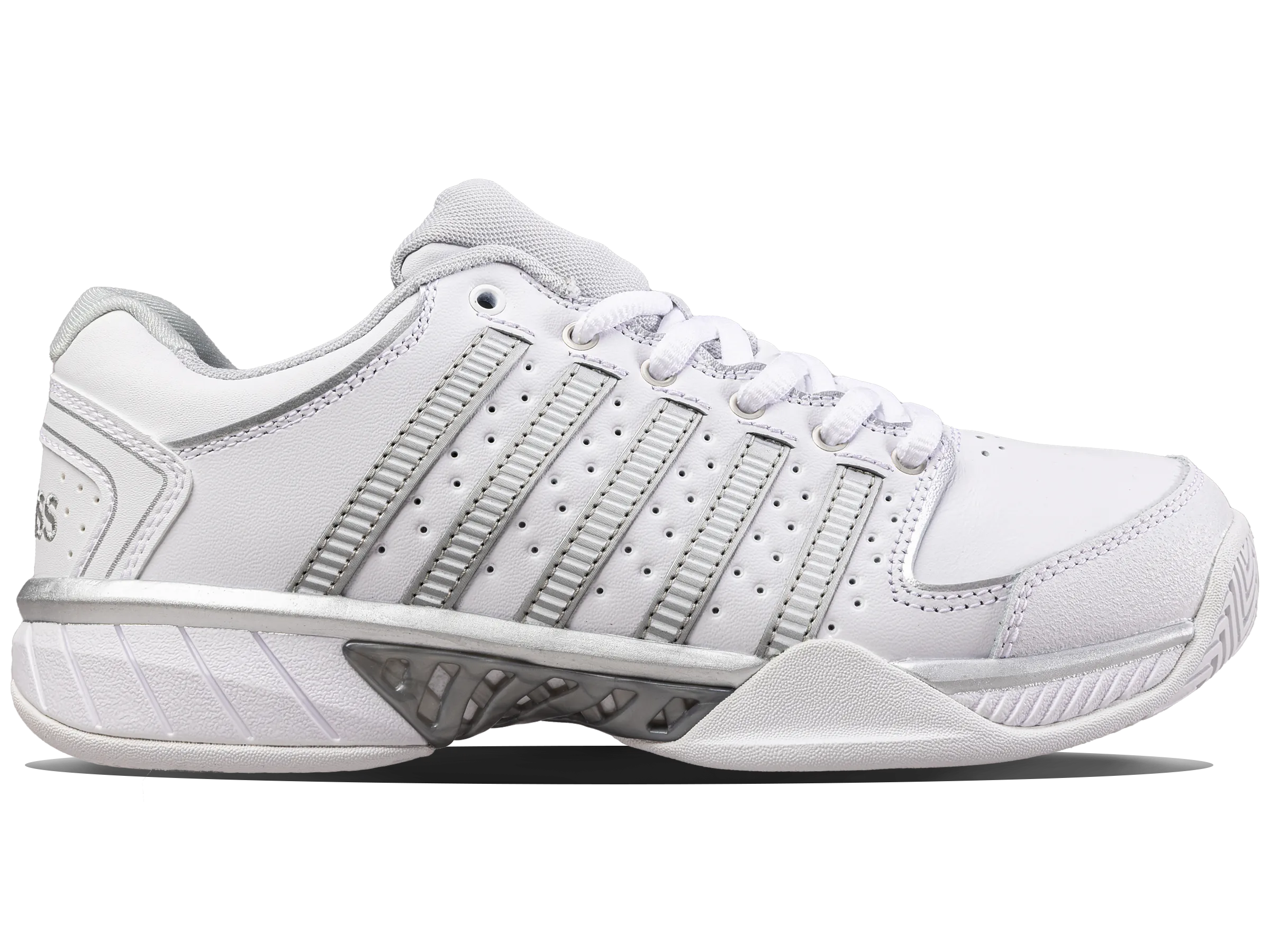 K.SWISS 93379-107-M | WOMENS HYPERCOURT EXPRESS LEATHER | WHITE/SILVER/GLACIER GRAY